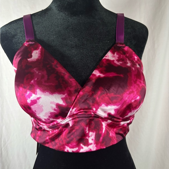 Vibrant Pink and Purple Tie-Dye Sports Bra - Picture 1 of 5